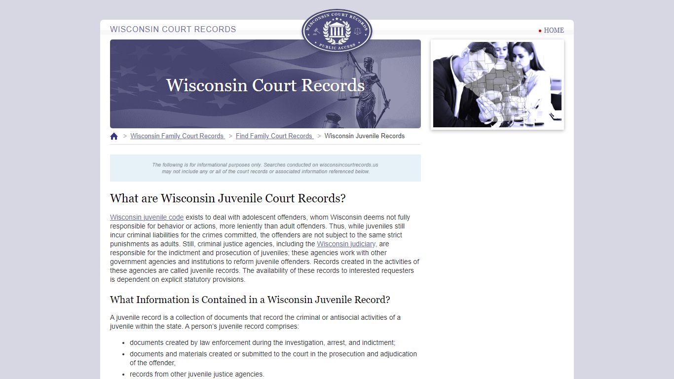 What are Wisconsin Juvenile Court Records? | WisconsinCourtRecords.us
