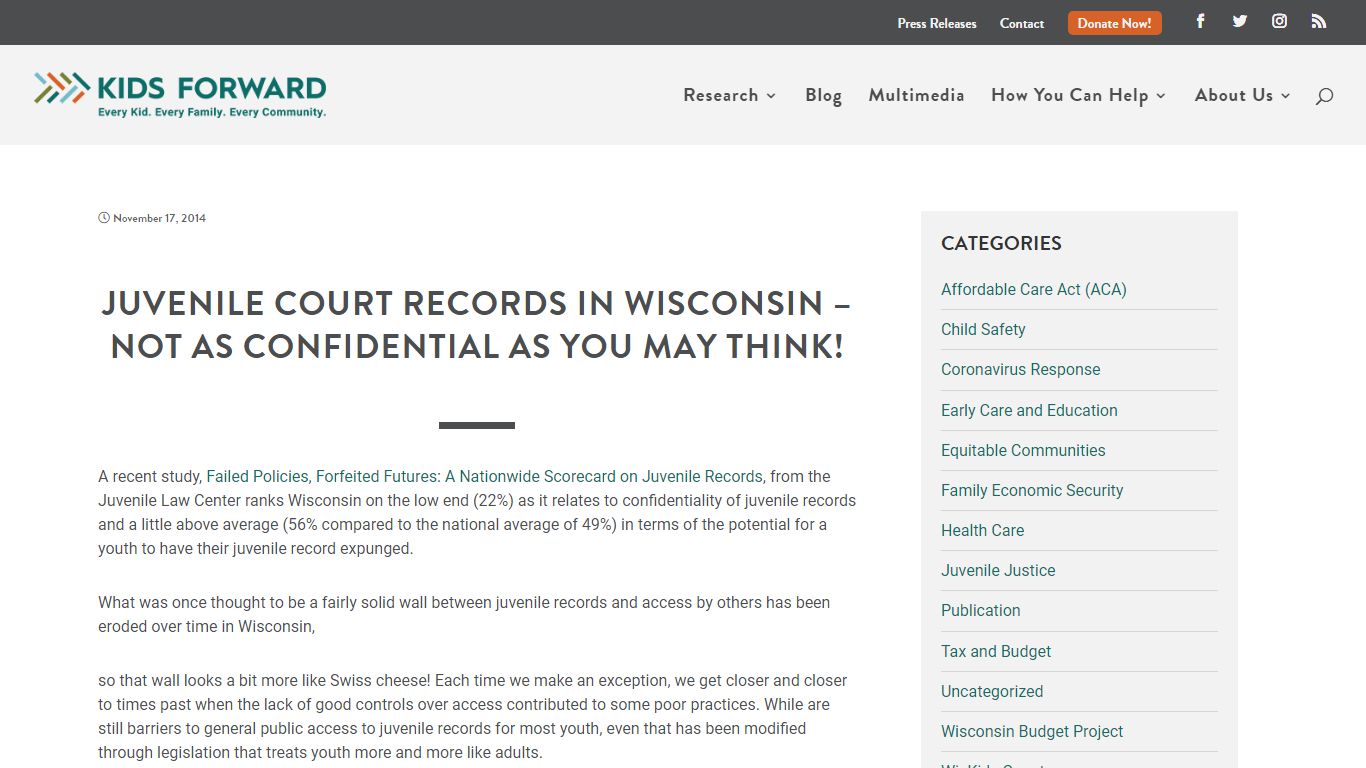 Juvenile Court Records in Wisconsin - Kids Forward